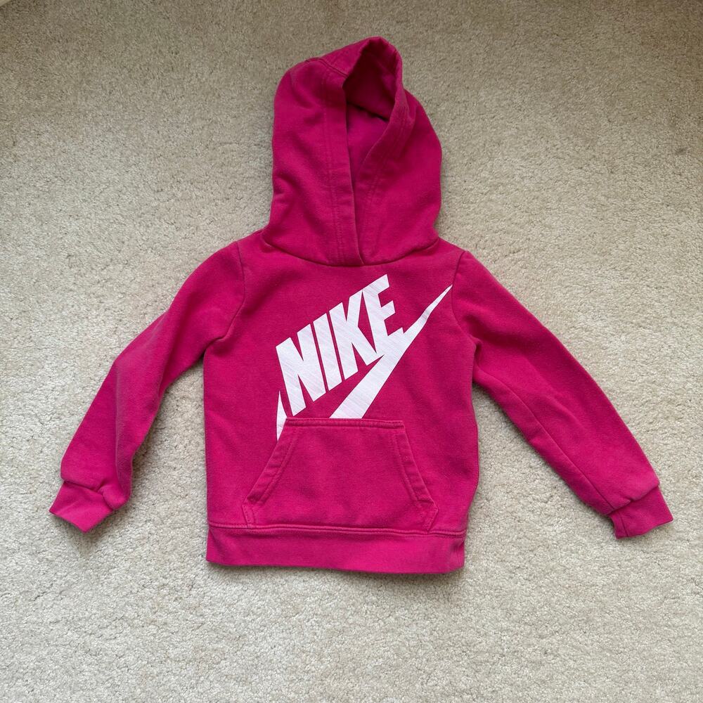 Nike check logo pink hoodie toddler size 2T